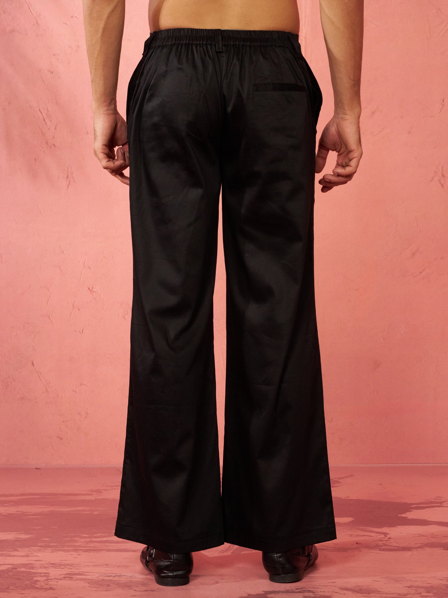 Black Fine Satin Festival Men's Pant