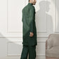 Mehendi Green Cotton Festival Wear Men'S Kurta Set