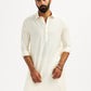 Cream Cotton Blend Party Wear Men's Pant