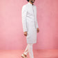 Grey Silk Blend Wedding Men's Sherwani Set