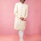 Maroon Silk Blend Wedding Men's Sherwani Set