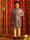 Boys' Purple And Cream Ethnic Mirror Combo Set