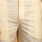 Men's Cream Printed Cotton Blend Kurta and Cream Viscose Pant Set
