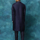 Men's Blue Silk Blend Kurta Pyjama Set