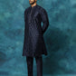 Men's Blue Silk Blend Kurta Pyjama Set