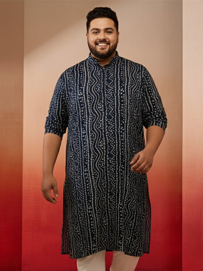 Blue Silk Blend Party Wear Men's Kurta Set