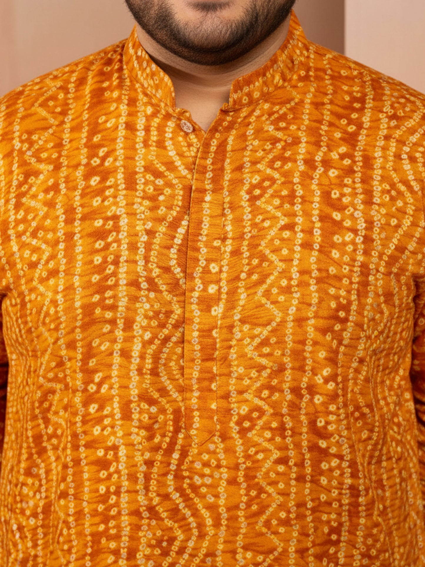 Mustard Silk Blend Party Wear Men's Kurta Set