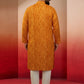 Mustard Silk Blend Party Wear Men's Kurta Set