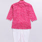 Pink Cotton Casual Boys Kurta Set