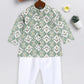 Green Cotton East Boys Kurta Set