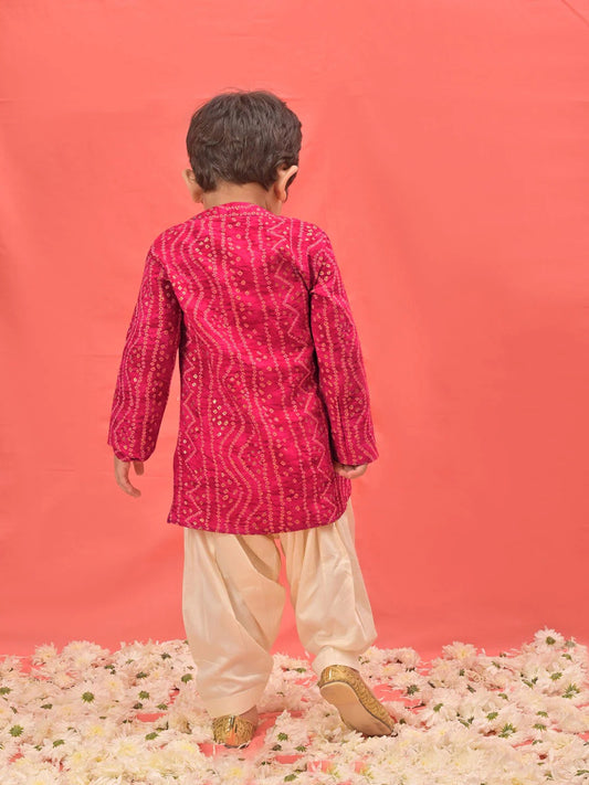 Pink Rayon East Boys Kurta Set
