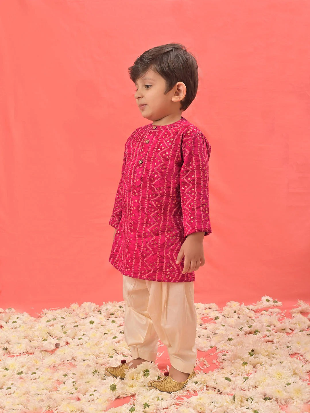 Pink Rayon East Boys Kurta Set