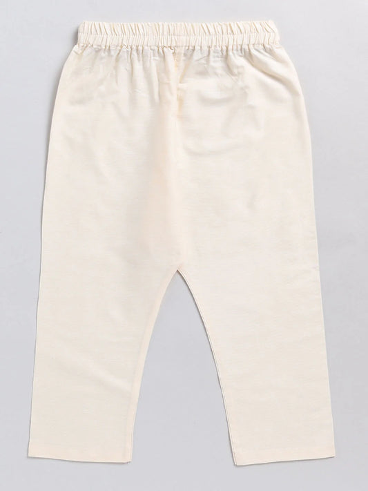 Off White Rayon Diwali Boys Kurta Set