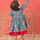 Blue Cotton Raksha Bandhan Wear Girls Anarkali Set