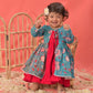 Blue Cotton Raksha Bandhan Wear Girls Anarkali Set