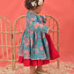Blue Cotton Raksha Bandhan Wear Girls Anarkali Set