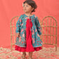 Blue Cotton Raksha Bandhan Wear Girls Anarkali Set