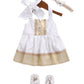 White Chanderi Onam Wear Girls Co-Ord Set
