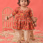 Red Rayon Party Wear Girls Dhoti Kurta Set