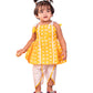 Yellow Cotton Blend Raksha Bandhan Wear Girls Dhoti Kurta Set