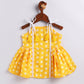 Yellow Cotton Blend Raksha Bandhan Wear Girls Dhoti Kurta Set