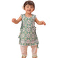 Green Cotton Diwali Wear Girls Kurta Set