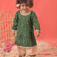 Green Rayon Wedding Wear Girls Kurta Set