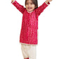 Pink Rayon Wedding Wear Girls Kurta Set