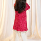Pink Rayon Wedding Wear Girls Kurta Set