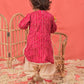 Pink Rayon Wedding Wear Girls Kurta Set
