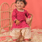 Pink Rayon Wedding Wear Girls Kurta Set