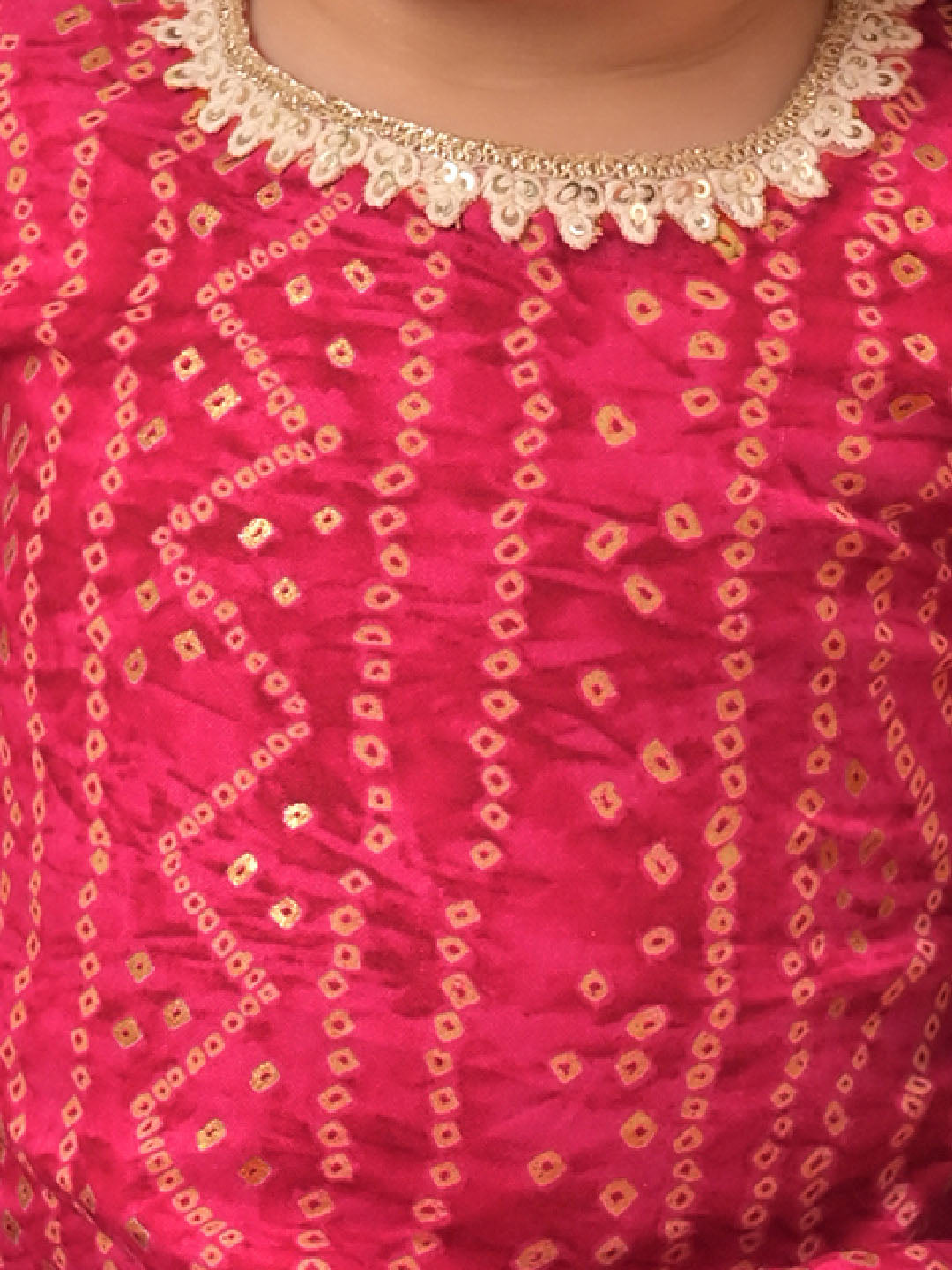 Pink Rayon Wedding Wear Girls Kurta Set