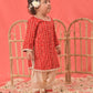 Red Rayon Wedding Wear Girls Kurta Set