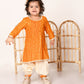 Yellow Rayon Wedding Wear Girls Kurta Set