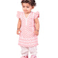 Pink Cotton Raksha Bandhan Wear Girls Kurta Set
