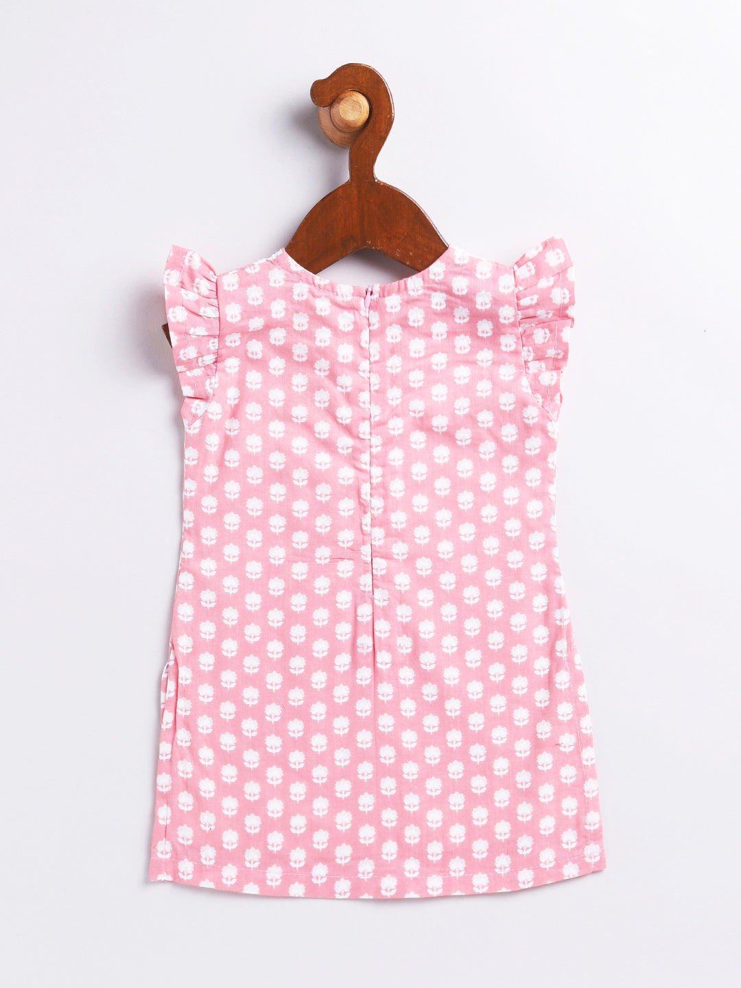 Pink Cotton Raksha Bandhan Wear Girls Kurta Set