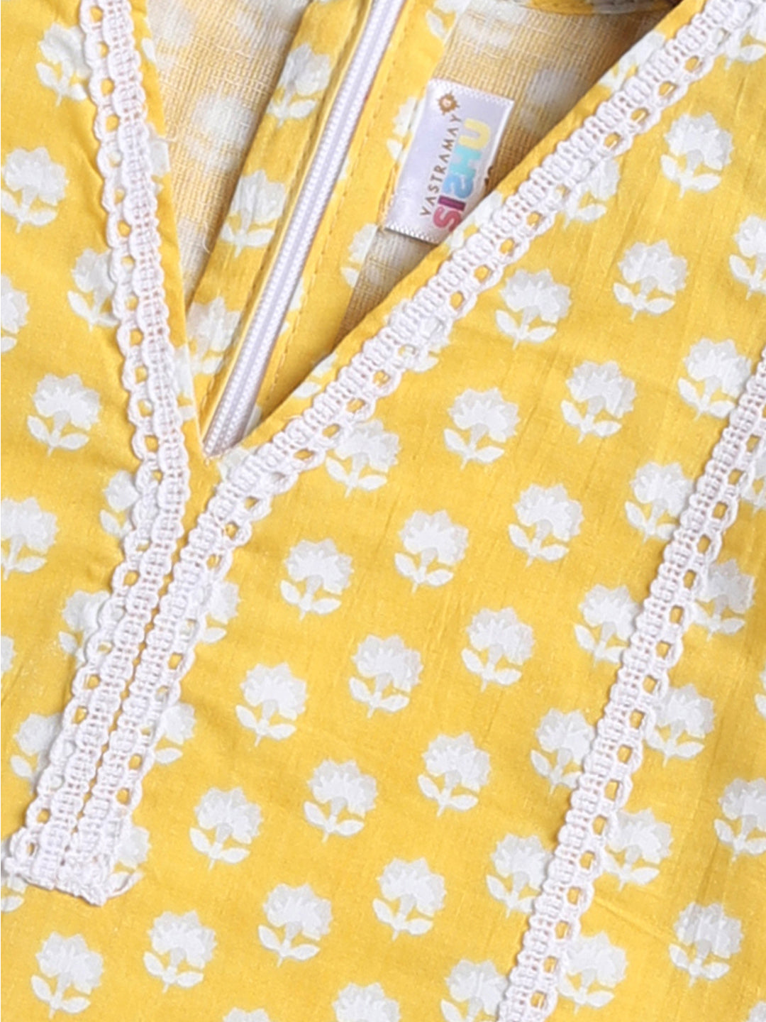 Yellow Cotton Raksha Bandhan Wear Girls Kurta Set