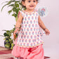 Multicolor Cotton Blend Raksha Bandhan Wear Girls Kurta Set