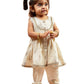 Cream Cotton Diwali Wear Girls Kurta Set
