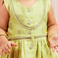 Mint Green Cotton Diwali Wear Girls Kurta Set