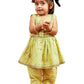 Mint Green Cotton Diwali Wear Girls Kurta Set