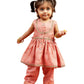 Pink Cotton Diwali Wear Girls Kurta Set