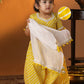 Yellow Cotton Raksha Bandhan Wear Girls Lehenga Choli Set