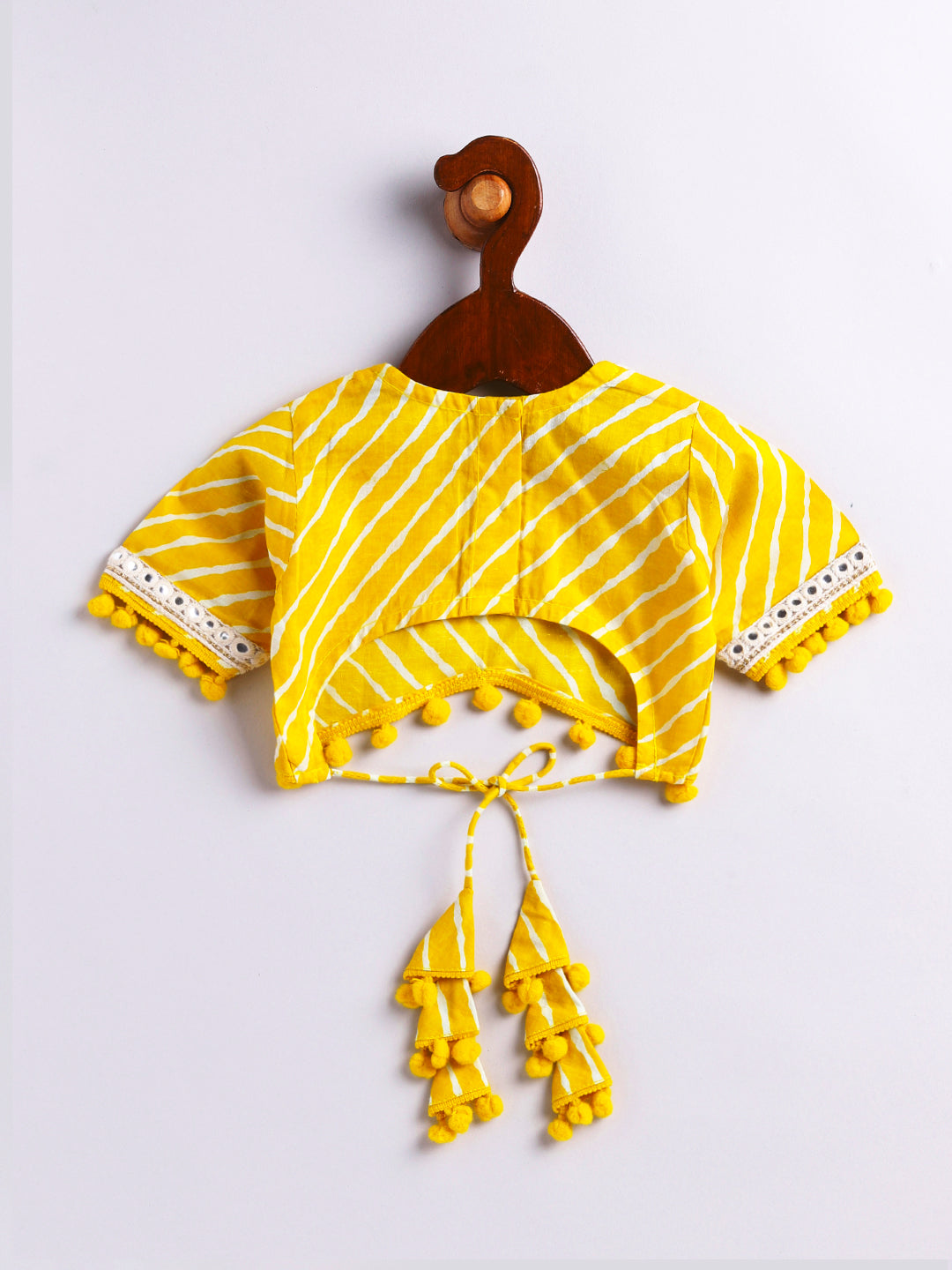 Yellow Cotton Raksha Bandhan Wear Girls Lehenga Choli Set