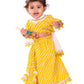 Yellow Cotton Raksha Bandhan Wear Girls Lehenga Choli Set