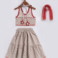 Mint Green Cotton Raksha Bandhan Wear Girls Lehenga Choli Set