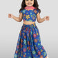 Blue Organza Wedding Wear Girls Lehenga Choli Set Lehenga