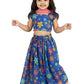 Blue Organza Wedding Wear Girls Lehenga Choli Set Lehenga