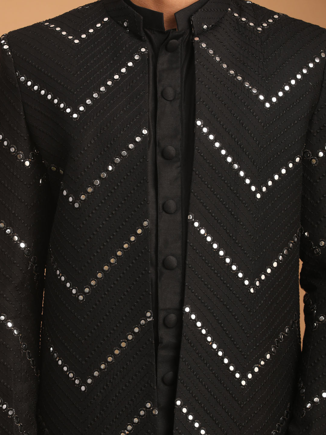 Black Silk Blend Wedding Men's Coat