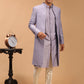 Purple Silk Blend Wedding Men's Coat